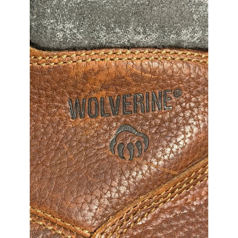 Wolverine Brown Leather Work Boots Lace Up Oil & Slip Resistant Size 12M